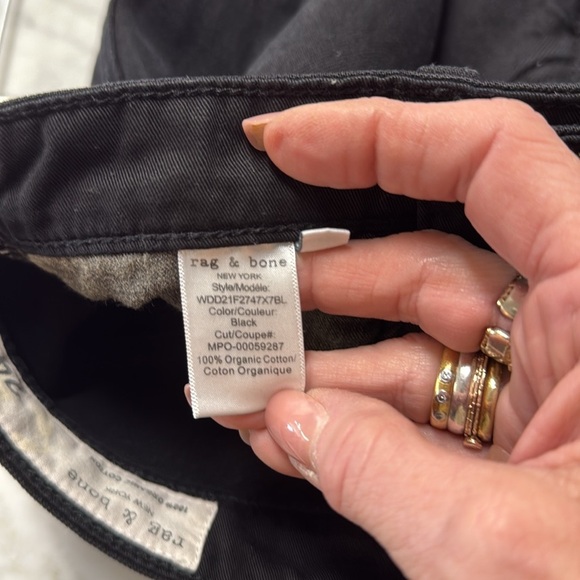 Rag & Bone Black Tapered Leg Slim Boyfriend Jeans Size 24 - Picture 5 of 15
